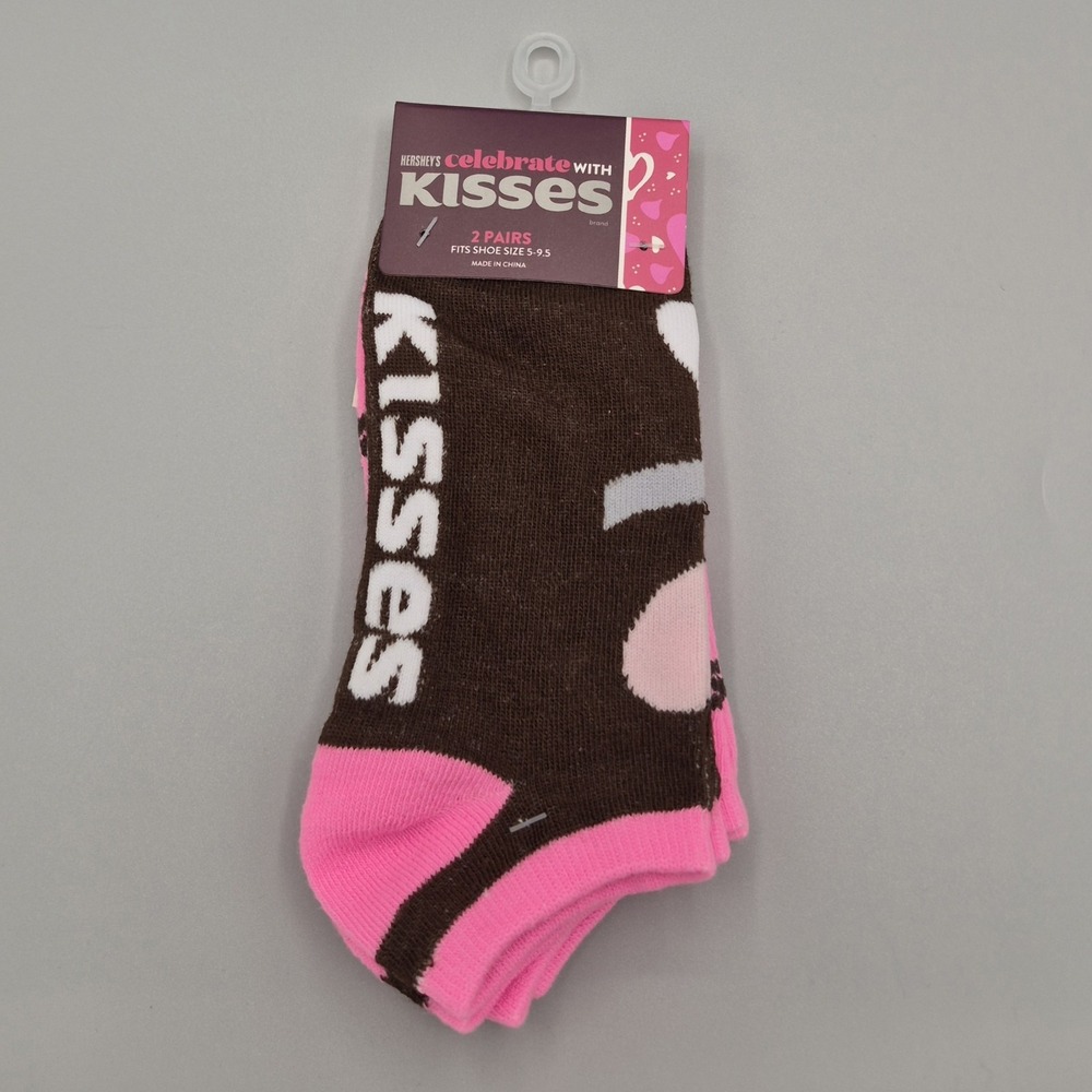New Hershey Kisses Valentine 2‎ Pair No Show  Socks Size 5-9.5